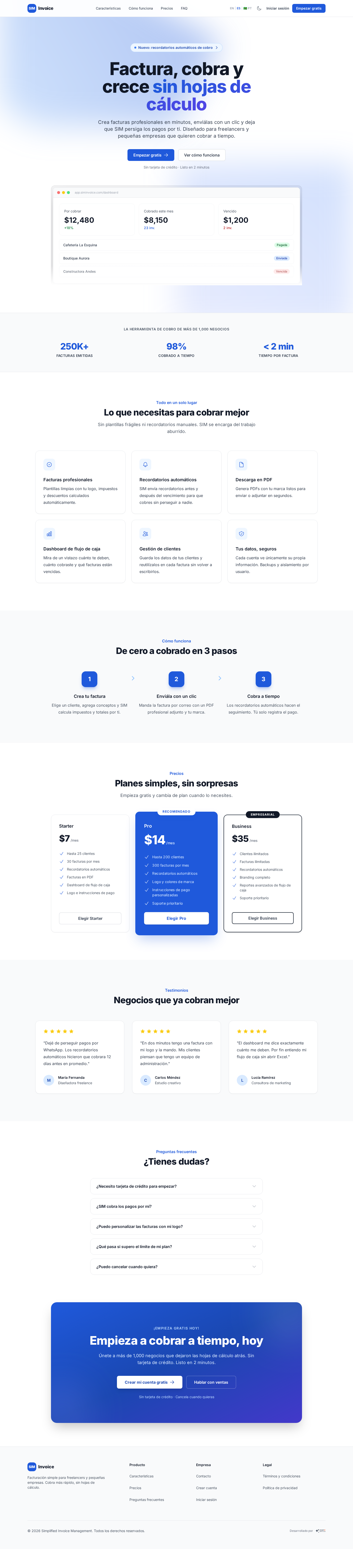 SIM — Simplified Invoice Management dashboard