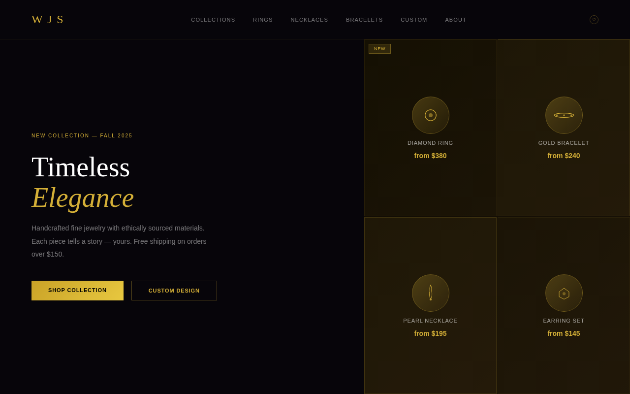 WJS Jewelry — Fine Jewelry Store website